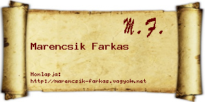Marencsik Farkas névjegykártya
